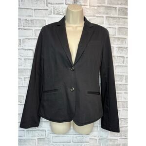 Lord & Taylor Black Button Down Cotton Blazer Women's Size 6